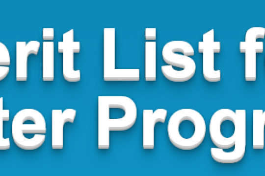 Merit List (3rd) for Master Programs
