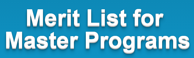 Merit List (3rd) for Master Programs