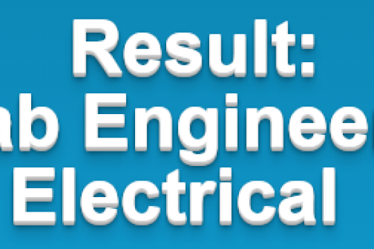 Test Result for the post of Lab Engineers Electrical