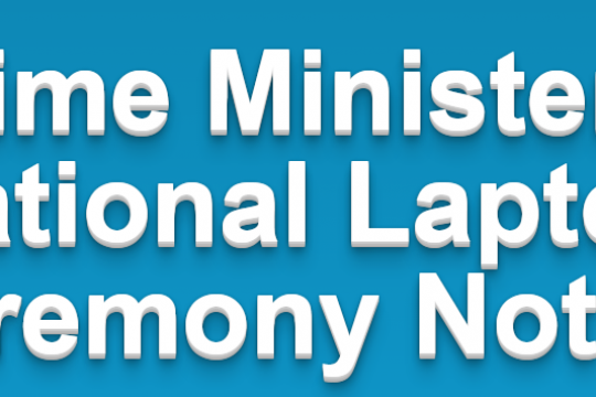 Prime Minister’s National Laptop Ceremony Notice