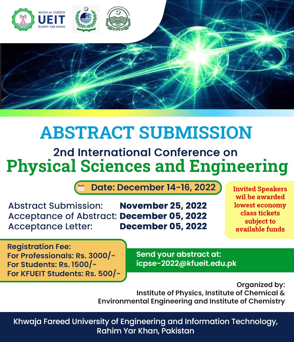 Abstract Submission 2nd International Conference on Physical Sciences and Engineering