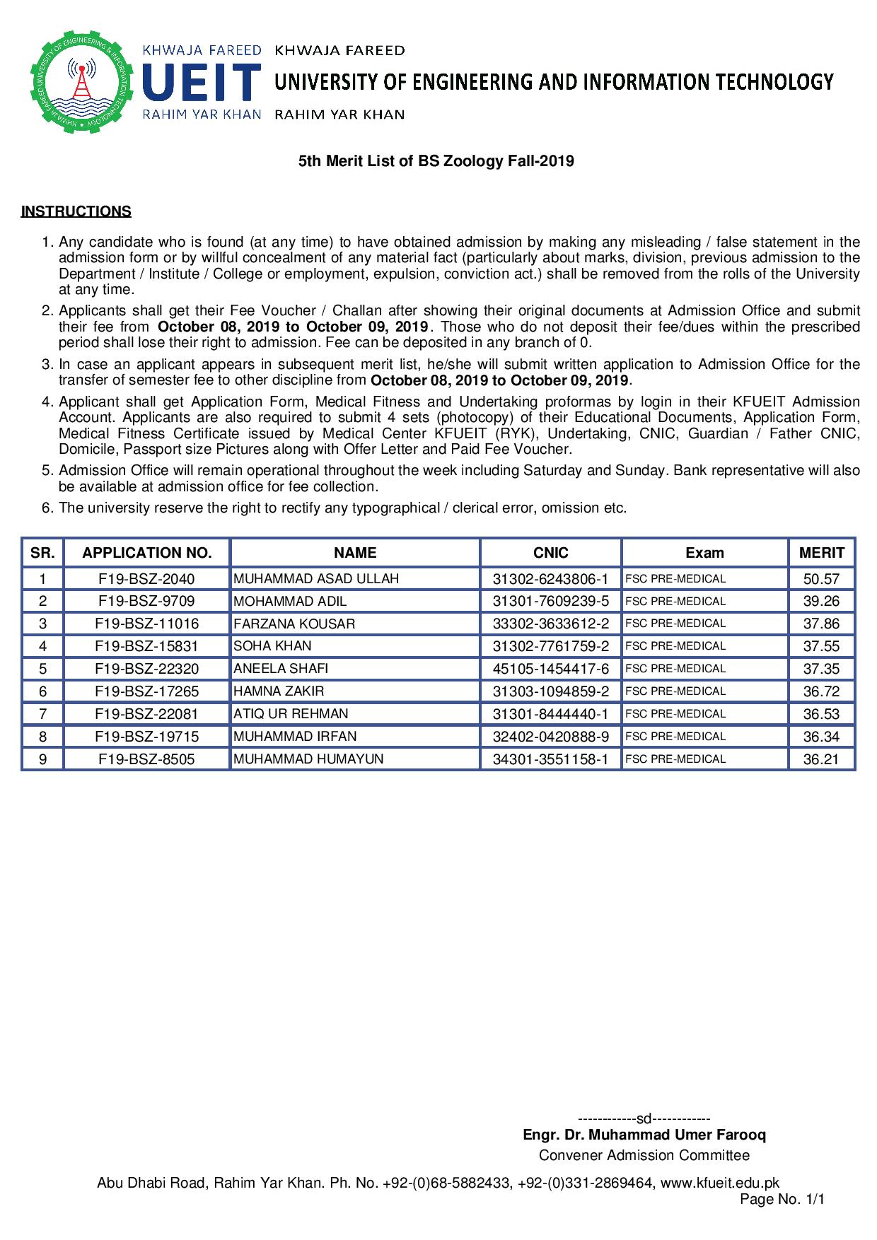 5th Merit List of BS Zoology Fall-2019-page-001