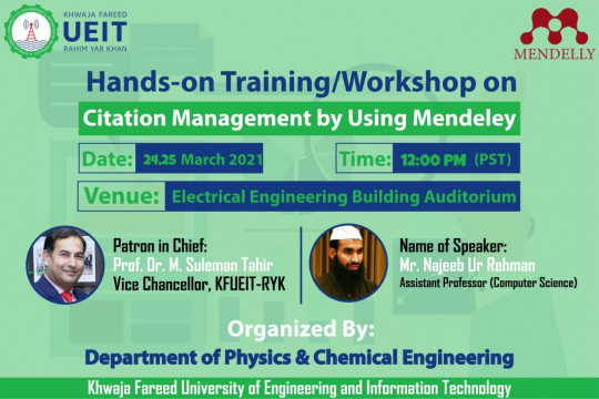 Hands on Training/workshop on Citation Management by Using Mendeley