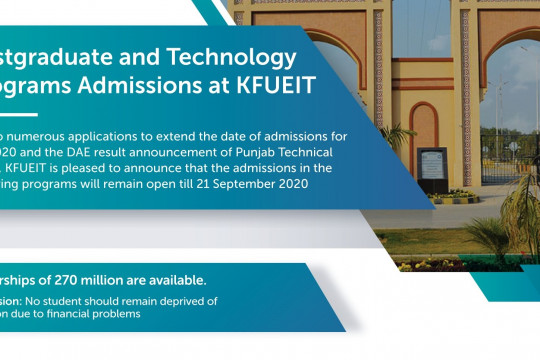 Admissions Open till 21st of September 2020
