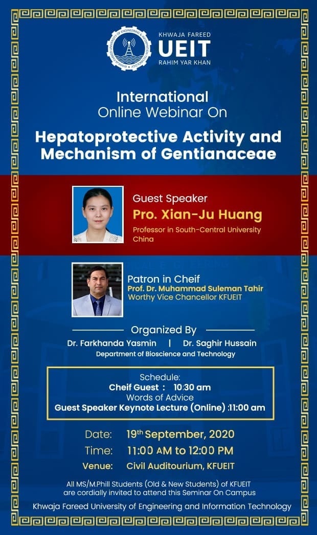 International Online Webinar on ‘Hepatoprotective Activity and Mechanism of Gentianaceae’