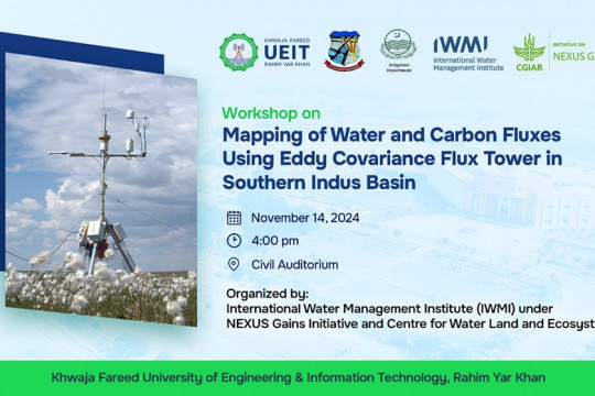 A workshop on Mapping of Water and Carbon Fluxes Using Eddy Covariance Flux Tower in Southern Indus Basin