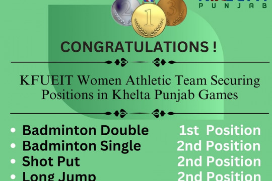 KFUEIT Women Athletic Team Securing Positions in Khelta Punjab Games