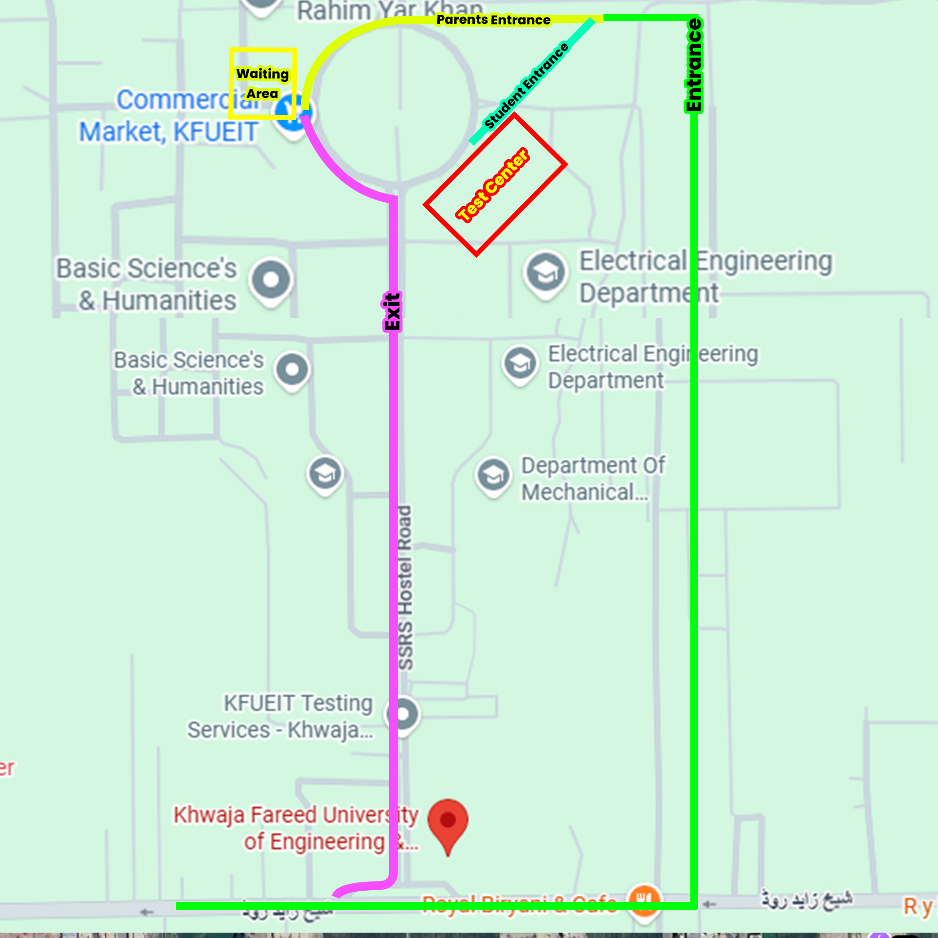 KFUEIT Examination Centre Route Map