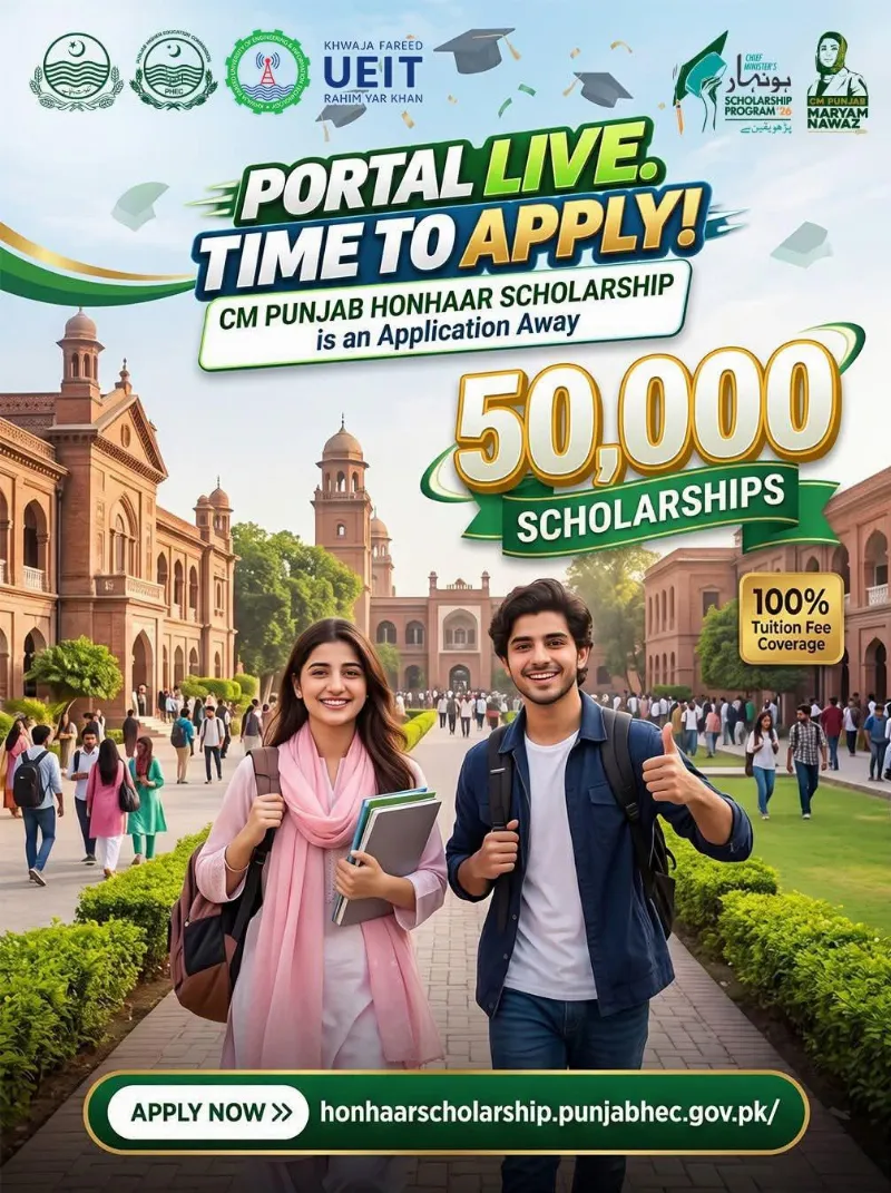 CM Punjab Honhaar Scholarship 2026: Portal Now Live, Apply Today