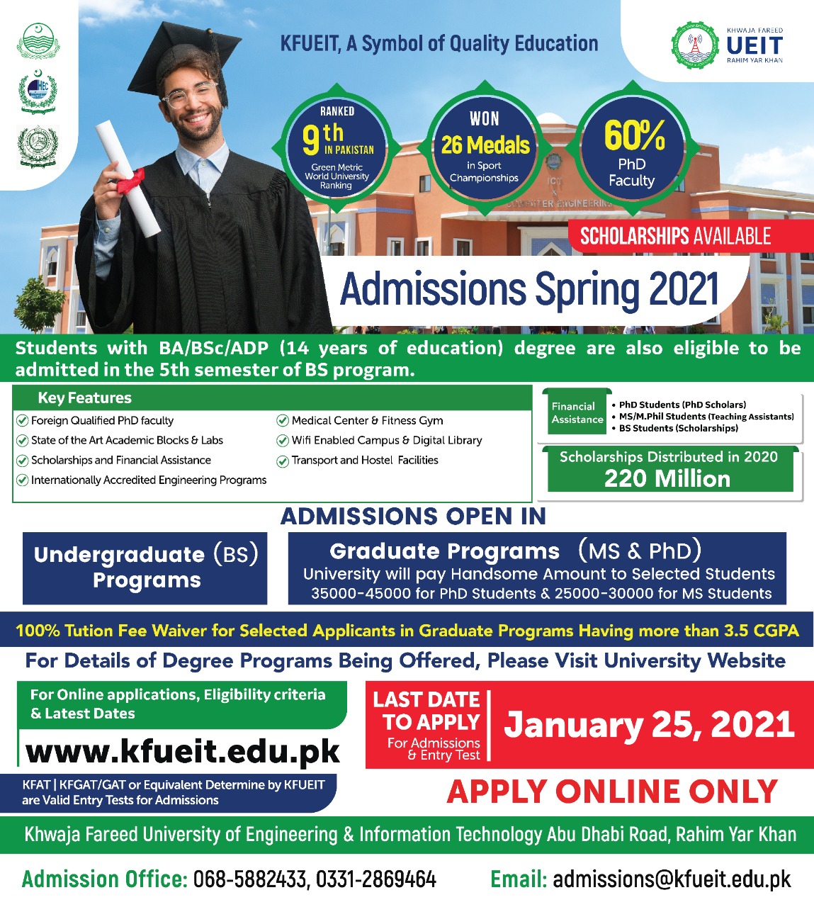 Admission Open for Spring 2021